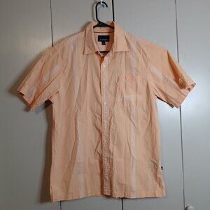 Phatfarm Men's Peach Large Short Sleeve Casual Dress Shirt (0304A4)